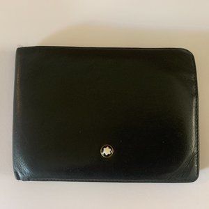 MONT BLANC Genuine Men's Meisterstück Leather Wallet Black